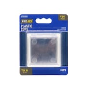 PROJEX Plastic Caster Cup Clear Square 1-7/8 in. W X 1-7/8 in. L , 4PK P0019